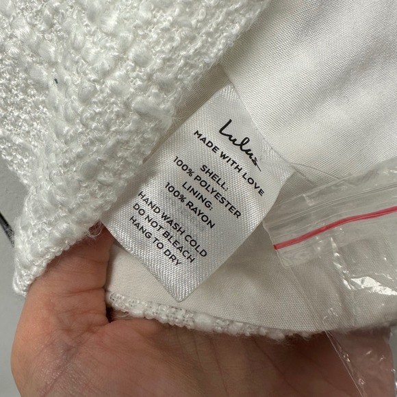 Lulus‎ Elevated Attitude Tweed Sleeveless Top White Size L - Picture 6 of 7